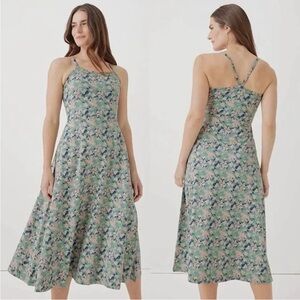 NWT Pact Organic Fit & Flare Midi Dress with Pockets and Shelf Bra